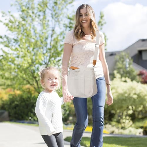 Bolso grande multifuncional de lona con estructura interna para mamás 6
