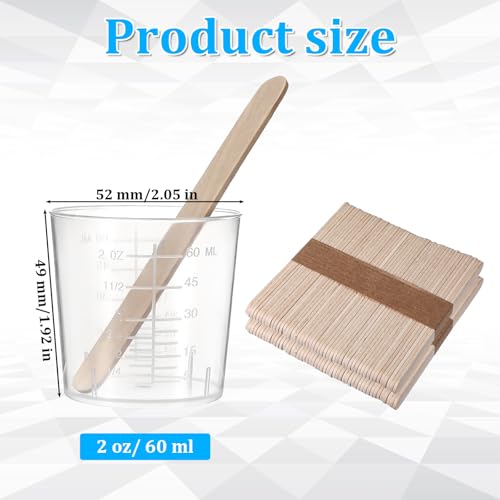 Pack de 200 vasos plásticos medidores de 60 ml miniatura 2