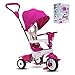 smarTrike Breeze Plus Triciclo per Bambini di età 1,2,3 anni - Triciclo 4 in 1 Multi-stadio, Rosa Principessa