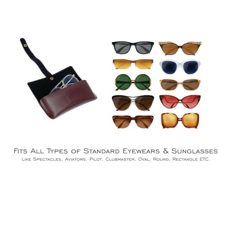Image of AICA Personalised Name & Charm Leather Sunglass Case Cover for Men & Women | Hard Case Eyewear Cover