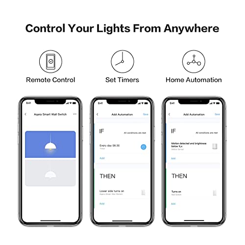 Aqara Smart Light Switch (No Neutral, Double Rocker) Plus Aqara Hub M2, Zigbee Switch, Remote Control And Set Timer For Home Automation, Compatible With Alexa, Apple Homekit, Google Assistant #TOP2