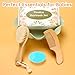 Baby Hair Care Kit, Wooden Natural Goat Bristles Brush Cradle Cap Comb + Green Baby Shower Scrubber Set for Newborns Toddlers Boys Girls Baby Grooming Kit