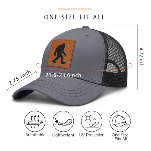 Image of Mens Hat Snapback Trucker Hats Outdoor Gifts for Men Dad Husband Father's Day Leather Pattern Baseball Cap