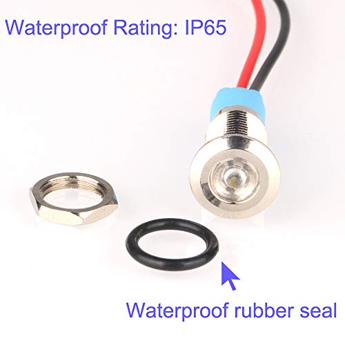 Gebildet 5Pcs 8Mm 110V-220Vac Led Metal Indicator Light Waterproof Signal Lamp (Green/Orange/Red/Blue/White 5Pcs) #TOP4