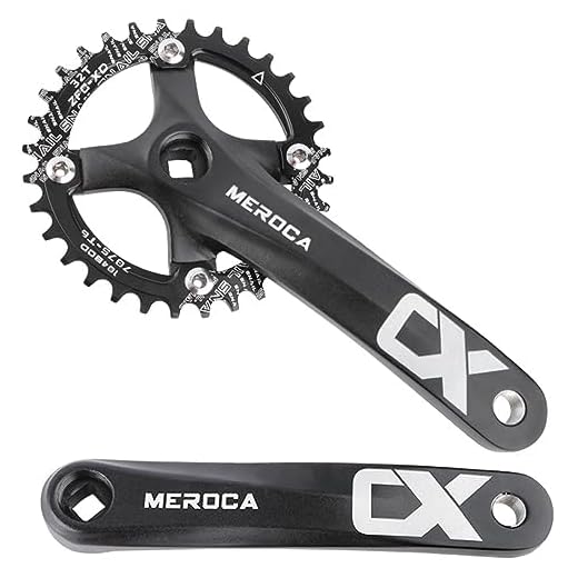 PETCHOR Square Taper Crankset MTB, Mountain Bike Single Speed Crankset, Bicycle Crank Arm Set 170mm 104BCD, 32T Chainring & Bolts