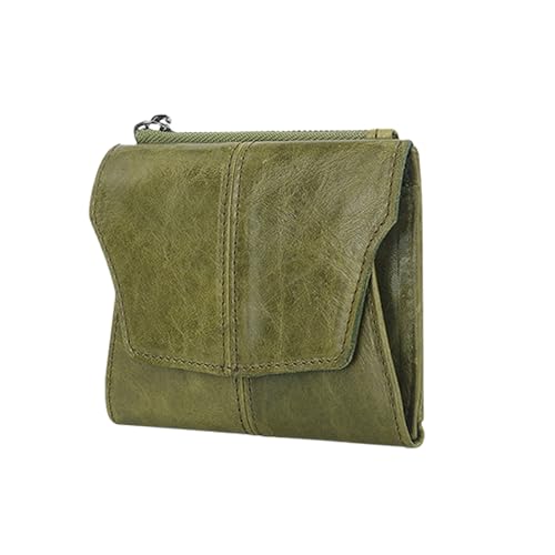 Functional PU Leather Wallet with Blocking and Coin Pocket for Travel Business Fashionable Coin Purse Card (Green)
