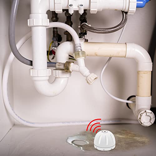 Water Sensor Alarm 5 Pack, Shackcom Water Alarm With Battery, 110Db, Wireless & Waterproof, Audio Alerts For Basement, Bathroom, Kitchen & Home Security – White #TOP2