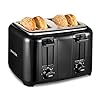 Proctor Silex 4 Slice Toaster with Extra Wide Slots for Bagels, Cool-Touch Walls, Shade Selector, Toast Boost, Auto Shut-off and Cancel Button, Black (24215PS)