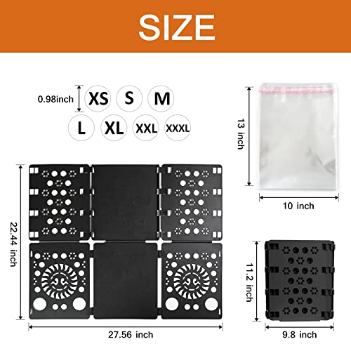 Boxlegend Shirt Folding Board With Shirt Bags 100 Pcs 10X13 Inches With Clothing Size Stickers Labels 7 Sizes 3500 Pcs Pack Of 3 Folding Board Shirt Foler Plastic Bags For Clothes For Small Business #TOP2