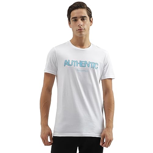 Image of UNITED COLORS OF BENETTON Men's Solid Regular Fit T-Shirt