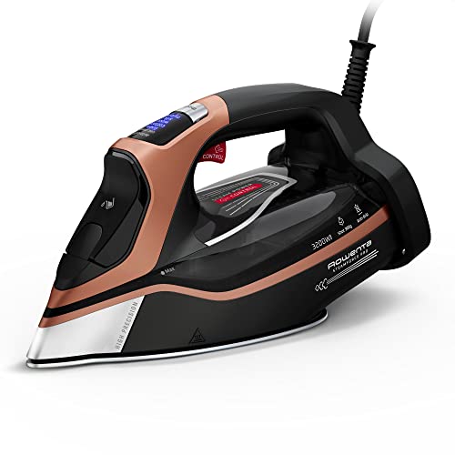 Rowenta Steamforce Pro - Plancha de vapor de 3200 W golpe de vapor 300 g/min y vapor continuo 75 g/min, 5 ajustes, suela Microsteam 400 HD, función antical, antigoteo, apagado automático, cobre