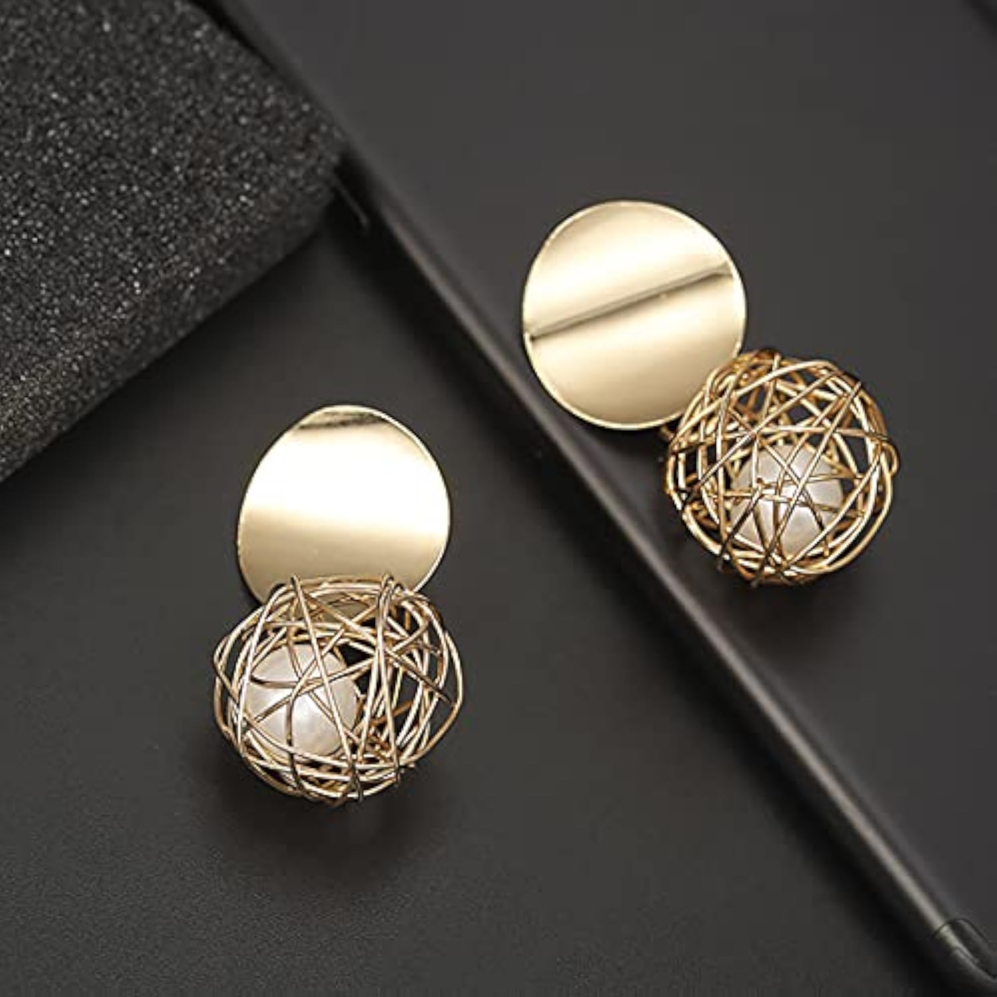 Gold Leaf Drop Earrings for Women
