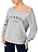 CIDER Womens Off Shoulder Sweatshirt Letter Printed Y2k Basic Casual Trendy Top Fall Fashion Pullover Shirt Grey