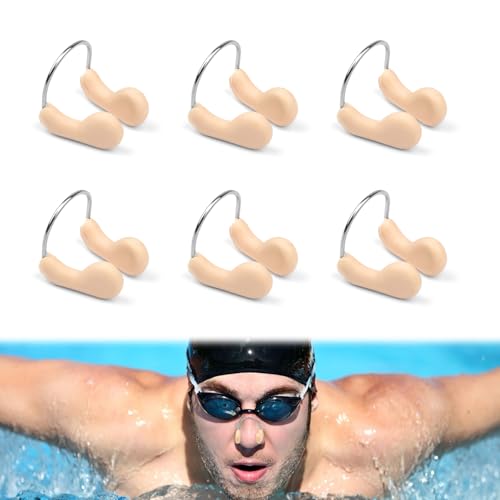 Deepton Nasenklammer Schwimmen Unisex 6 Stück Nasenclip Schwimmen Wasserdicht Nasenklammer Schwimmen Kinder Komfortable Silikon Nose Clip für Erwachsene Kinder Schwimmen Anfänger Profischwimmer