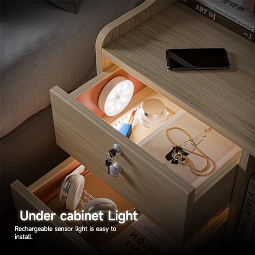 Image of ECOBSY Motion Sensor Light for Home Indoor Outdoor, Rechargeable Adhesive Led Night Light for Kitchen Cabinet Cupboard Stairs Wardrobe, Battery Operated, Automatic On Off (Round - Cool White, 4)
