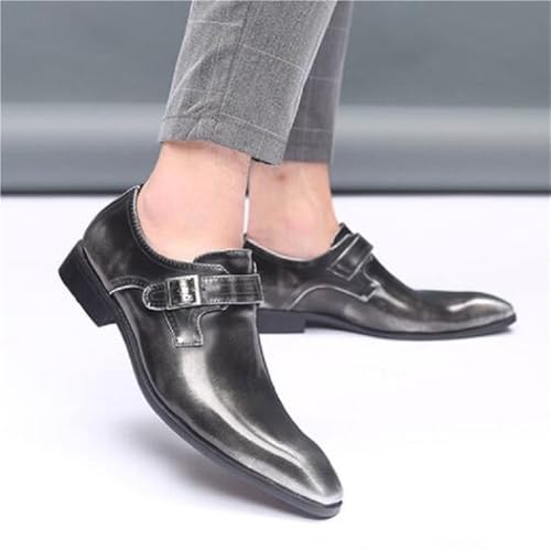 Dress Shoes for Men Slip On Patent Leather Anti-Slip Low Top Rubber Sole Loafers2