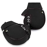 SELENEFF バイク ハンドルカバー ネオプレーン 防水 防寒 フリーサイズ 簡単取付 原付 ミニバイク スクーター 大型バイク ハンドルウォーマー バイクハンドルカバー グリップカバー (ブラック)