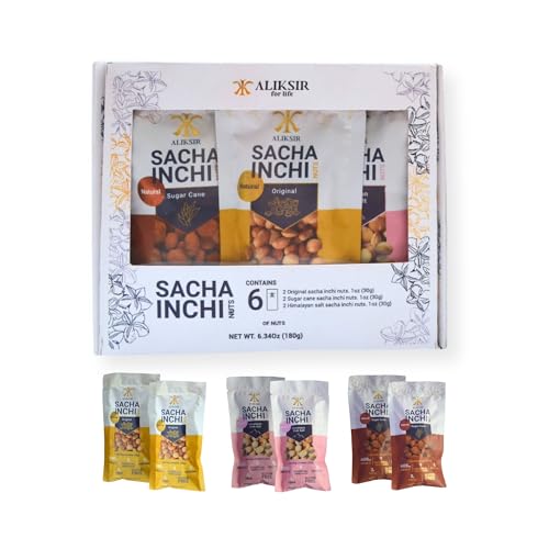 Sacha Inchi Nuts Variety Pack – 6 Snack Packs (30g Each) | High Protein, Omega-3 Superfood, Gluten-Free, 9 Essential Amino Acids