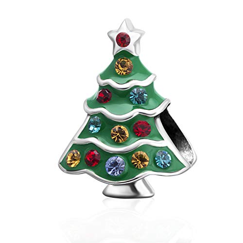 Christmas Santa Claus Charms fit Pandora Bracelet 925 Sterling Silver Reindeer Christmas Tree Stocking Bead Charms for Women Xmas Gifts