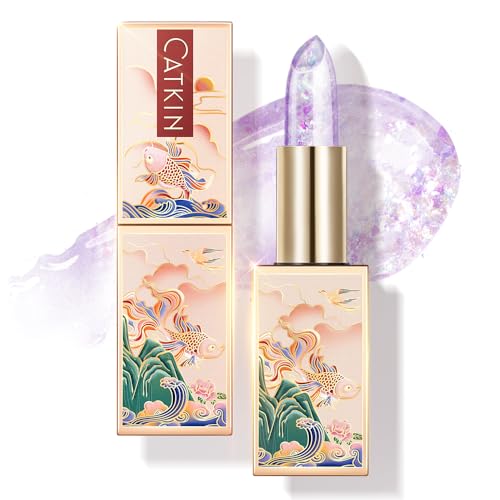 CATKIN Lip Balm Tinted Color Changing Lipstick Ultra Hydrating Lip Moistrurizer Chapstick with Vitamin E Nourishing For Cracked & Dry Lips 0.12 oz C07 Amethyst