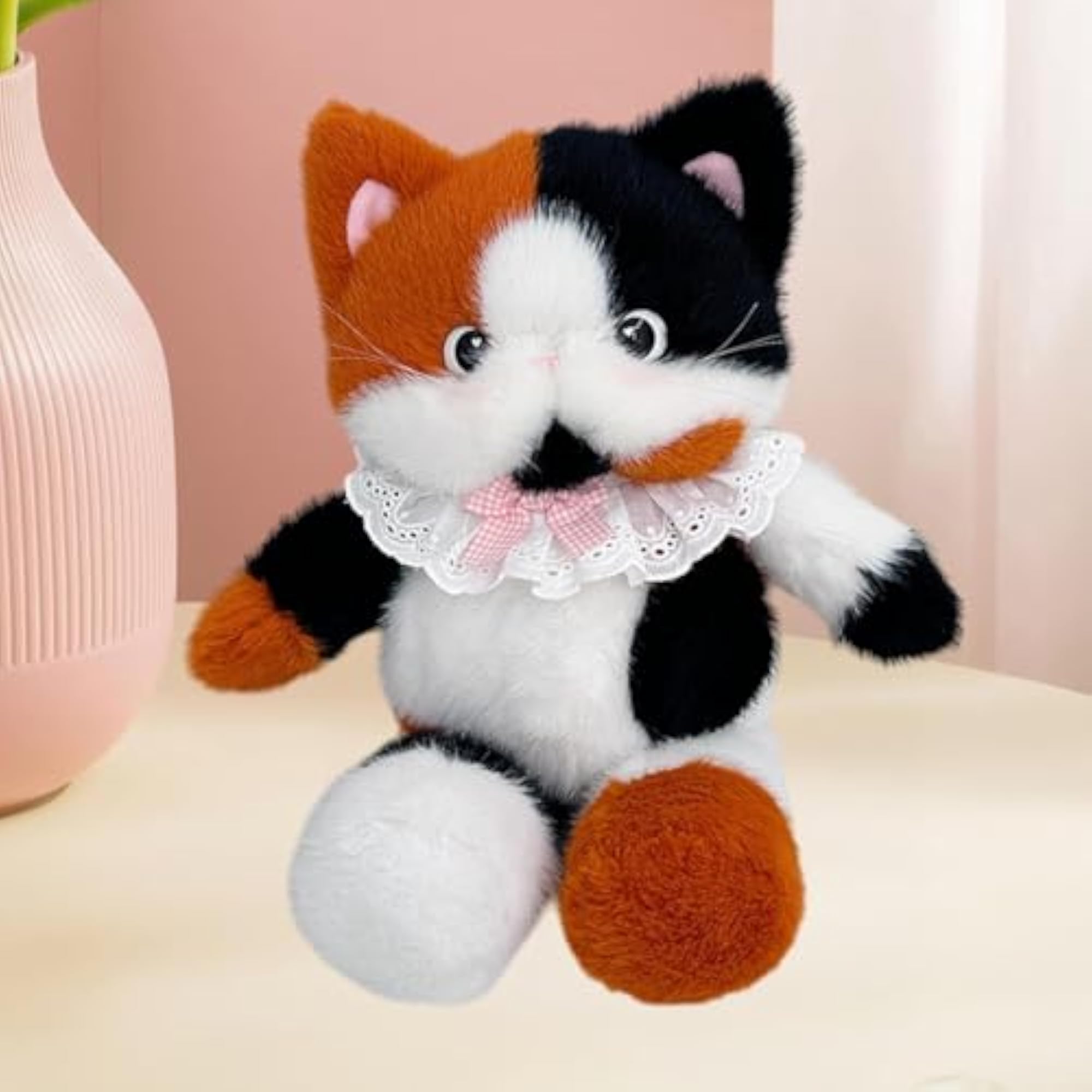 Cute Cat Stuffed Backpack Lifelike Travel Daypack for Pet Lovers