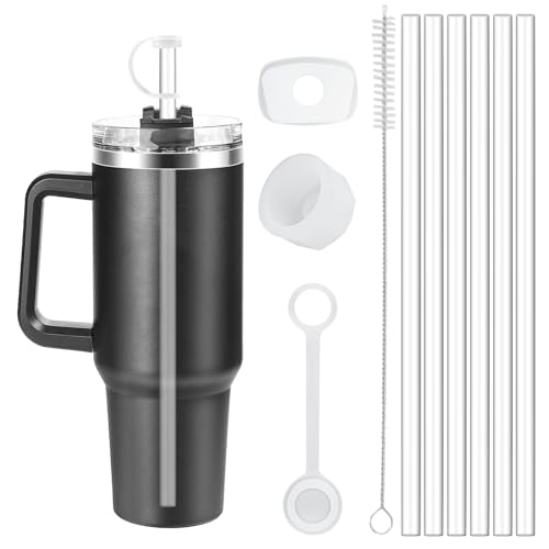 12-Inch Reusable Straws For 40oz Tumblers - 6 Pack Multicolor With Cleaning Brush