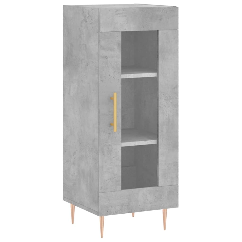 Armadio Highboard grigio cemento, 34,5 x 34 x 180 cm, in legno