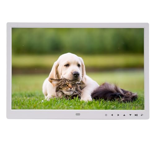 ‌15 Zoll Digitaler Bilderrahmen mit Fernbedienung - Full HD 1080p IPS -Touchscreen, WLAN -Cloud -Fotorahmen für Home & Office, mit Auto -Diashow, Kalender und Wetteranzeige (White)