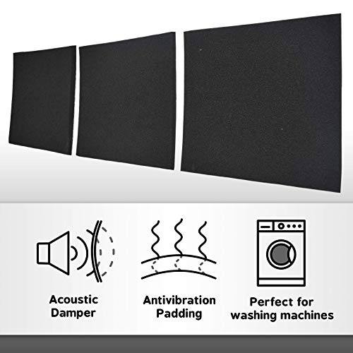 XCEL Super Versatile Rubber Pads with Strong Adhesive, Great Vibration Damping Pads, Perfect for Loud Washing Machines, Acoustic Foam Pad, Made in USA (3 Pack - 6