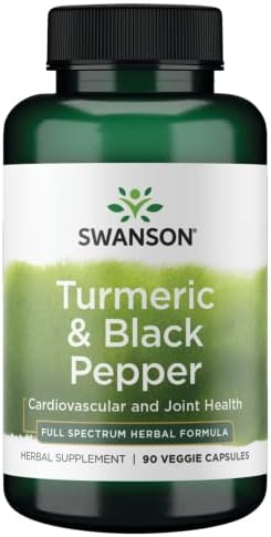 Swanson Premium- Turmeric & Black Pepper - Antioxidant, Digestion & Joint Support - 90 Veg Caps