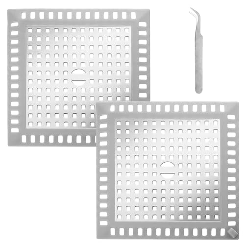 ZPSNDP 2 Piezas Atrapa Pelos Ducha con Pinzas, Rejilla Desague Ducha Acero Inoxidable Tapa Desague Ducha Filtro Pelos Desague Ducha, Filtro Desague Fregadero Adecuado para Habitación, Bañera, Cocina
