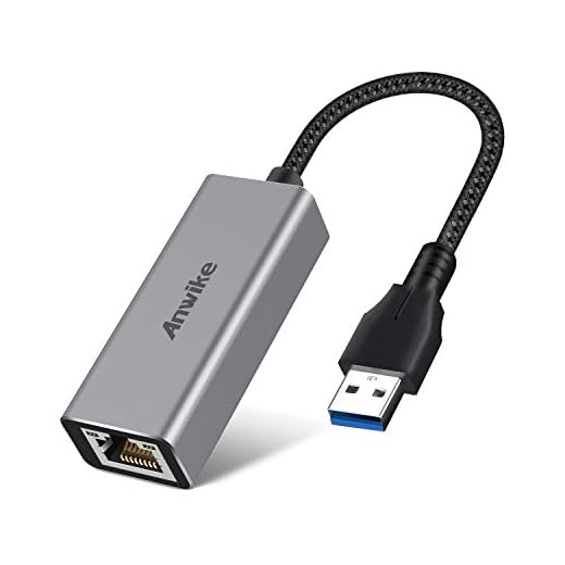ANWIKE Adaptador de USB C a Ethernet (Compatible con Thunderbolt 3), Adaptador de Red LAN Gigabit RJ45 de Aluminio Tipo C (Modo DP Alt), Compatible MBP 2016/2017/2018 Gris