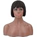 ELIM Braided Wigs for Black Women Short Brown Bob Wigs with Bangs Synthetic Hair Costume Wig with Wig Cap Z148