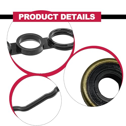 Image of Engine Valve Cover Gasket & Grommets, Compatible with Chevy Prizm 1.8L, T0y0ta Celica Gt 1.8L, Corolla 1.8L, Matrix Xr 1.8L, Mr2 Spyder 1.8L, Replace OE #VS50542R, VC2024, 56025300, 0361568