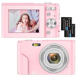 Digitale camera, 1080P HD 36MP compacte minivideocamera 2,4 inch oplaadbare YouTube-vlogcamera met 16x digitale zoom…