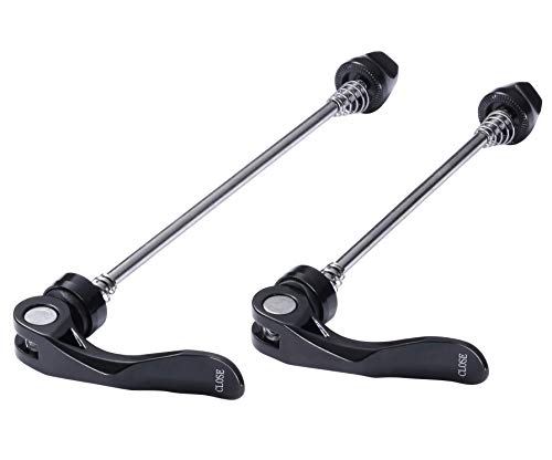 Wheel Hub Quick Release Skewer Set (Front & Rear) for Road Bike,1 Pair,Black