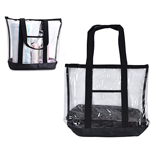 Transparent Beach Bag PVC Clear Tote Bag with Closure for Pool Camping Picnic Gym Travel2