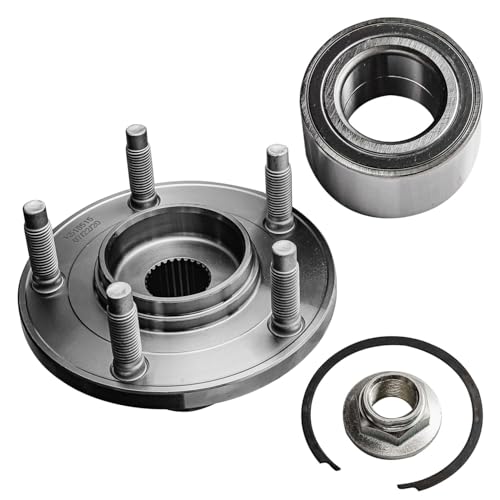 Image of Detroit Axle - 2pc Front Steering Knuckle Kit for 2005-2012 Ford Escape 2005-2011 Mazda Tribute Mercury Mariner, Driver Side Steering Knuckle, Wheel Bearing Hub Replacement