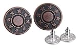 Pen Bronze Stars Jeans Buttons for Blazers Suits Shirt Sport Coat Uniform Jackets 10 peices Pant Button for Men,Boys