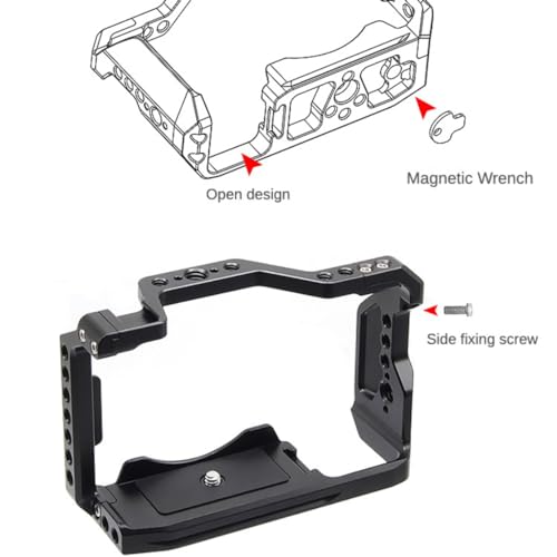 Image of Aluminum Alloy Camera Cage Rig Compatible with Sony A6700 Metal Expansion Stabilizer Camera Accessories