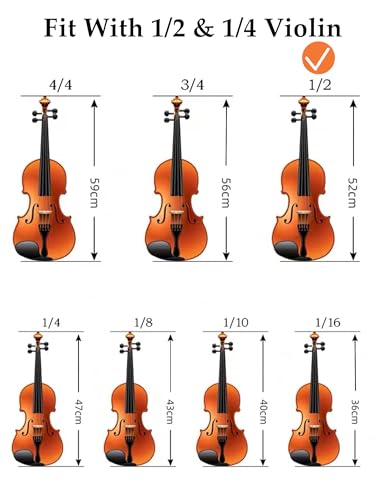 Image of SUEWIO Violin Shoulder Rest for 1 /2 Size, [Imitation Wood Grain] Violin Shoulder Rest with Comfortable Foam Pad & Height Adjustable Feet