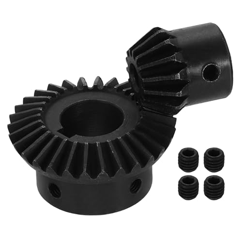 Image of uxcell 2Pcs Tapered Bevel Gears Set, 1.5 Mod 1:2 (15T /30T) Harden Steel Straight Bevel Gear, 90 Degree Steering Motor Gears, (8 /17mm Shaft Hole with Keyway)