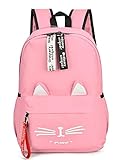 [ブルーリフレイン] リュック 猫 リュックサック かわいい ねこ耳 バッグ キャンバス 軽量 学生 通学 レディース 韓国 女子 女の子 女性用 人気 高校生 可愛い ネコ耳 カワイイ ねこみみ おしゃれ 猫耳 オシャレ ネコ ねこ柄 A4 PC 大容量 旅行 通勤 ぴんく ピンク色 (ピンク)