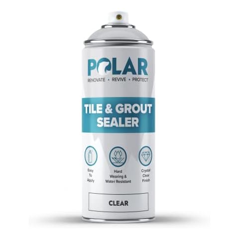 Polar Tile & Grout Clear Sealer Spray - 1 x 400ml - Lasting Waterproof Protection - Ideal For Bathroom & Kitchen Tile Repair - Stain, Dirt & Grime Sealant - Easy to Apply Cover