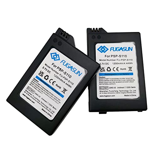 2 Piezas 1200 mAH PSP S110 Batería PSP S110 Batería para Sony PlayStation PSP2000 PSP2001 PSP2003 PSP2004 PSP3000 PSP3001 PSP3003 PSP3004 (2 pcs Battery)