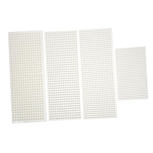 Homoyoyo 4 Sheets Pearl Sticker Face Face Stickers Uv Strips Cute Makeup Stick Pearls Beige Resin