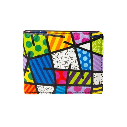 Britto Ecoleather Wallet Eco Leather Slim Bifold with 6 Card Slots Colorful Art Print Design (Colorful Landscape)