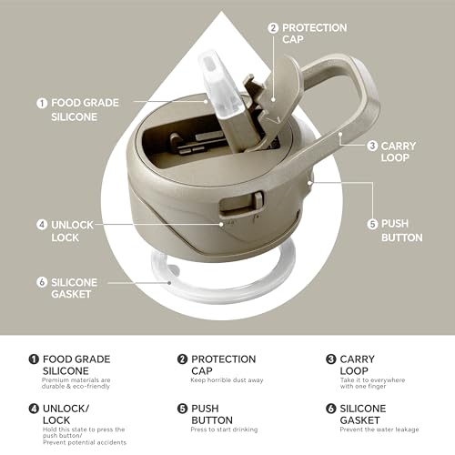 Image of IDEUS Vacuum Insulated Water Bottle, Stainless Steel Double Wall Flask Metal Sports Canteen with Leak-Proof Screw Cap (Celadon, 40oz (1140ml))
