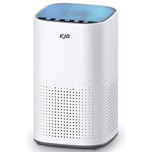 Luftreiniger für große Schlafzimmer bis zu 70 m² mit CADR 223 m³/h, leiser H13 HEPA-Luftreiniger mit 15 dB Schlafmodus, 3-in-1-Filter entfernt 99,97% Pollen, Staub, Tierhaare, Gerüche (Weiß)