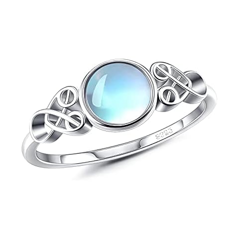Anillo de Piedra Lunar de Plata de Ley 925 CASSIECA Cover